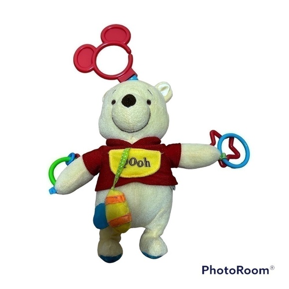 Winnie the Pooh Car Set Stroller On the Go Toy Rattle Plush Baby Pocket Pal - Picture 1 of 7